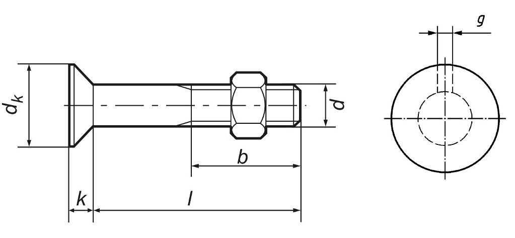 DIN 604  M 16 x  45  Mu  4.6